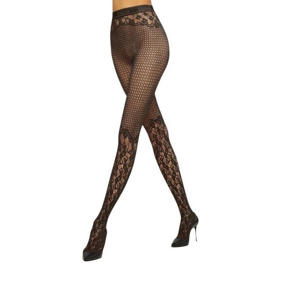 Wolford Floral Net Tights Umber XS 19437 / 4850 - Picture 3 of 9
